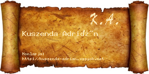 Kuszenda Adrián névjegykártya