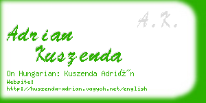 adrian kuszenda business card